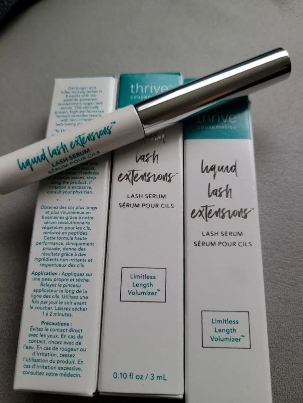 thrive causemetics Liquid Lash Extensions Lash Serum - Teal & White 3pack
